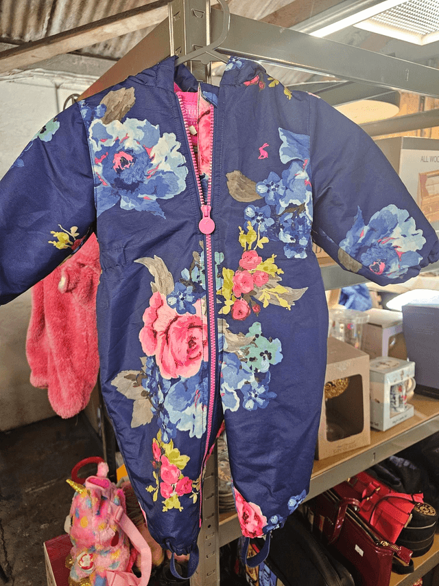 Joules fleece lined 6-9m pram suit